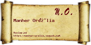 Manher Orália névjegykártya